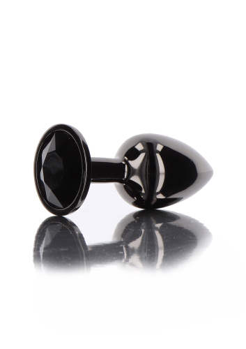 Taboom L Butt Plug With Diamond Jewel - Анальная пробка, 9.5х4.1 см (черный)