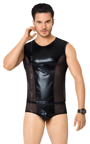 SoftLine Shirt and Shorts 4605 - Комплект мужского белья, M/L (чёрный)