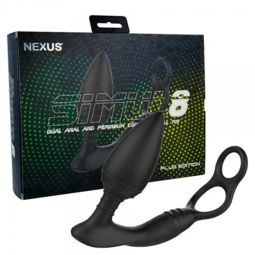 Nexus SIMUL8 Plug Edition анальна вібропробка з ерекційними кільцями, 10х4 см - купити в Києві, Україні