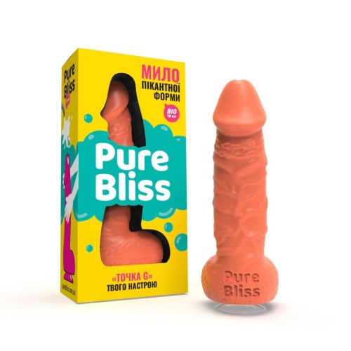Pure Bliss Big - Крафтовое мыло-член с присоской, 18х4.2 см (коралловый)