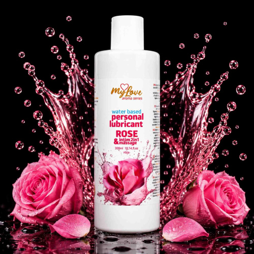2в1 лубрикант и массажный гель - MyLove Aroma Series Intim&Massage Rose, 300 мл