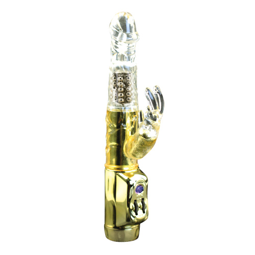 Baile Gold Lover - вибратор-кролик с вибрацией и ротацией, 22.5х3 см