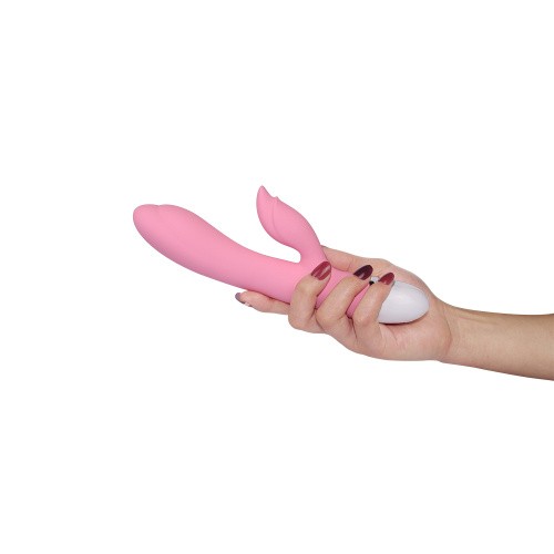 LoveToy - Dreamer II Vibrator Pink  - Вибратор с клиторальным отростком, 21.5х3.5 см ( светло-розовый)