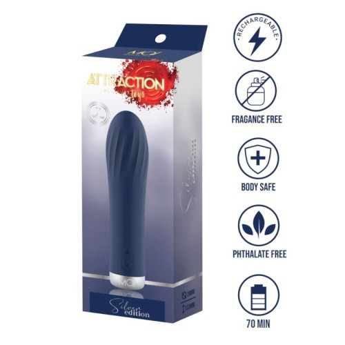 Mai Attraction Pleasure Toys Silver Edition Spiral - Вибратор, 13.3х3.6 см