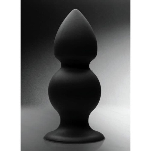 Tom of Finland Weighted Silicone Anal Plug - Большая фигурная анальная пробка, 12,7х5,7 см (чёрный)