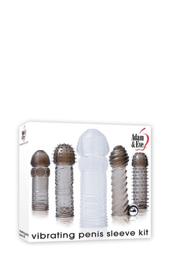 Evolved Vibrating Penis Sleeve Kit - Набор насадок на пенис с вибропулей,  12.7х3.8 см
