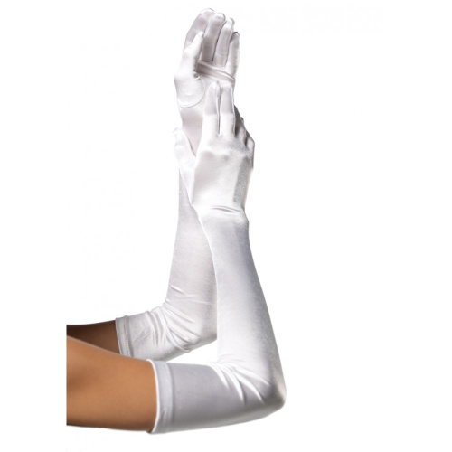 Leg Avenue LEG16White - Перчатки атласные, S-L (белый)