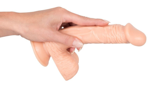 European Lover Medium Dong With Balls - Фаллоимитатор на присоске, 16х3.9 см (телесный)