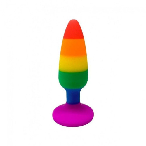 Wooomy Hiperloo Silicone Rainbow Plug S - Анальная пробка, 9х2.4 см
