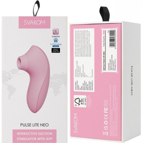 Svakom Pulse Lite Neo - Вакуумный стимулятор, 11х2 см (розовый)