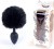 Boss Jewellery Silicon PLUG  Bunny Tail  Black - Анальная пробка с хвостом, 6,5х2,7 см (черный)