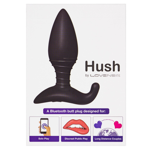 Lovense Hush анальная пробка со смарт-приложением для пар и вебкам моделей маленькая, 12х3,8 см