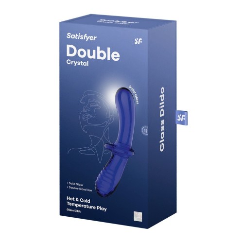 Двухсторонний фаллоимитатор Satisfyer Double Crystal, 19,5 см