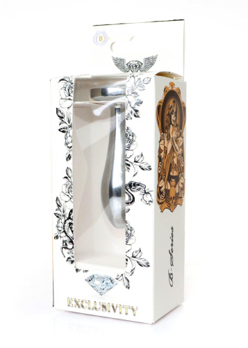 Анальная пробка с кристаллом B-Series Jewellery Silver Plug Clear, S