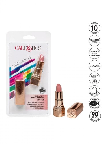 CalExotics Hide & Play Lipstick Recharge вибратор в форме помады (розовый)