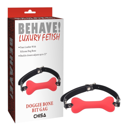 Chisa - Doggle Bone Bit Gag - Кляп в виде косточки (красный)