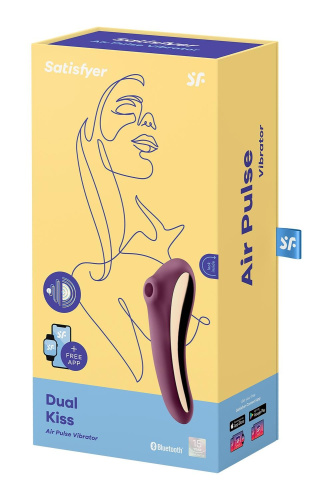 Satisfyer Dual Kiss - Двусторонний стимулятор, 19х6.5 см (фиолетовый)
