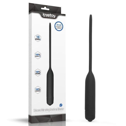 LoveToy Urethral Dilator Vibrating - уретральный плаг с вибрацией, 11.5 см (чёрный)
