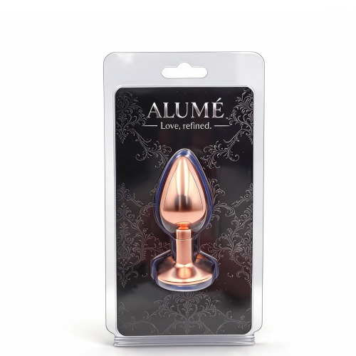 Металлическая анальная пробка с камнем ALUME, S