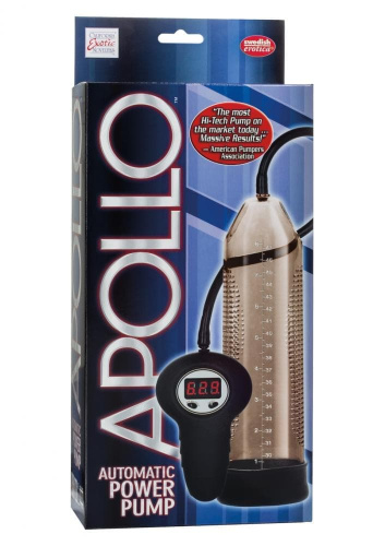 California Exotic Novelties Apollo Automatic Power Pump Smoke - Автоматическая помпа со светодиодным дисплеем, 25.5х6 см