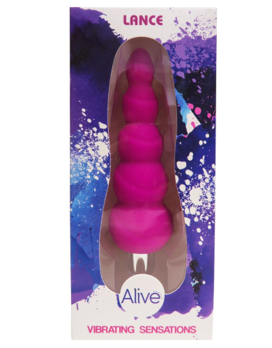 Alive Lance - анальный вибратор, 14х2.9 см (розовый)