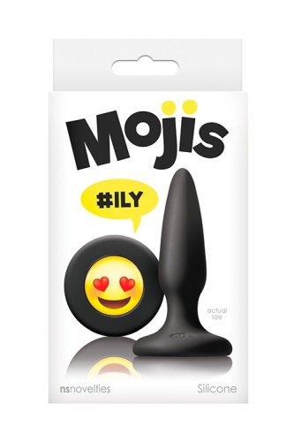 NS Novelties Mojis Mini Plug #ILY маленькая анальная пробка, 8.6х2 см (черный)
