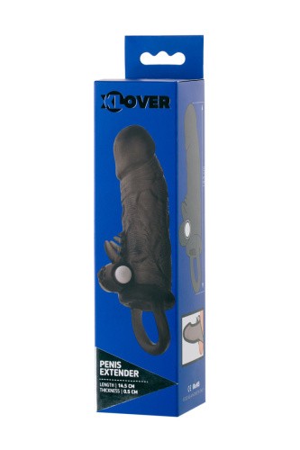 Toyfa XLover - Насадка для увеличения размера с кольцом и вибрацией, 14.5х3 см