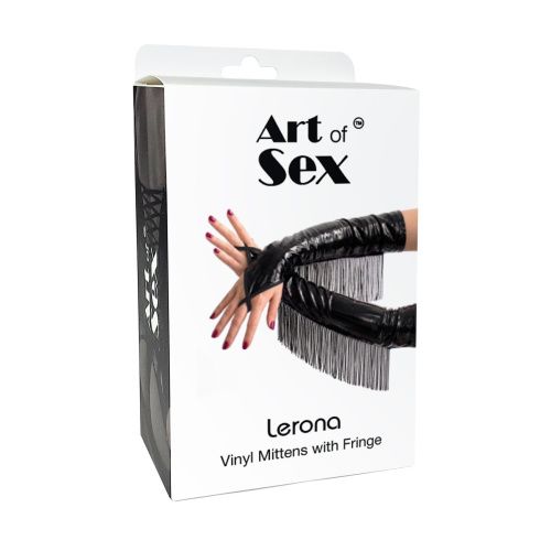 Виниловые митенки Art of Sex - Lerona, L черные