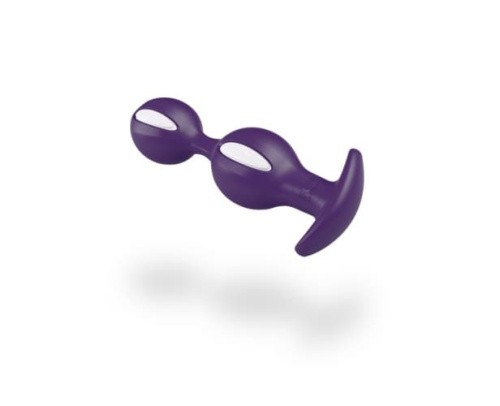 Fun Factory B Balls Duo - анальные шарики со смещенным центром тяжести, 12.5х3.6 см (фиолетовый с белым )