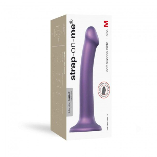 Strap-On-Me Mono Density Dildo, M - Насадка для страпона гибкая, 18х3.3 см., (фиолетовая)