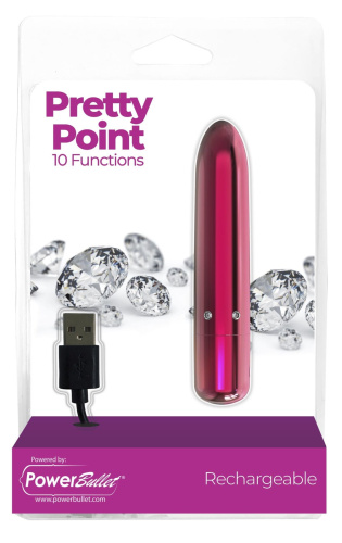 PowerBullet - Pretty Point Rechargeable Pink - віброкуля, 10х1.9 см (рожевий) - купити в Києві, Україні