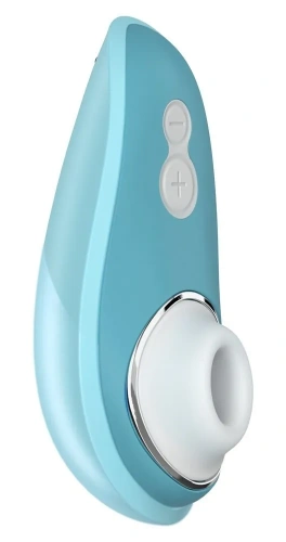 Womanizer Liberty Рowder Вlue + Лубрикант 50 мл - Бесконтактный стимулятор клитора, 10.4х5.5 см (голубой)