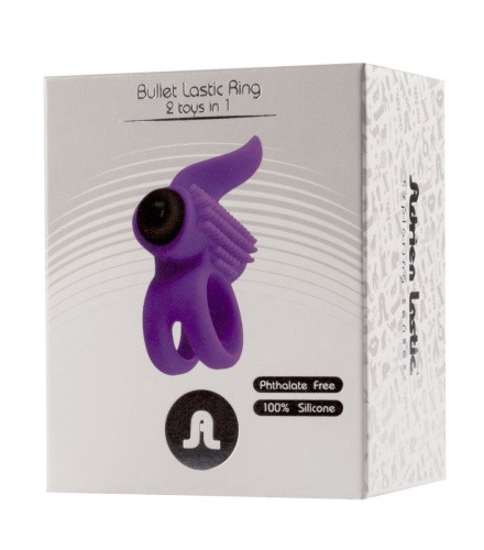Adrien Lastic Bullet Lastic Ring - виброкольцо с язычком, 7х2.5 см (фиолетовый)