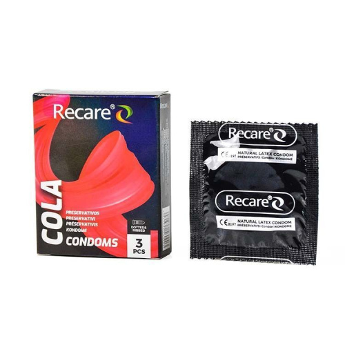 Презервативы Holographic Recare Cola Dotted&Ribbed Condoms с ароматом Колы, 3шт