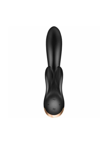 Satisfyer Double Flex - Вибратор-кролик с тремя моторчиками, 20.1х4.6 см (чёрный)