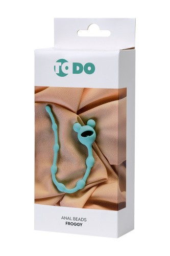 ToDo By Toyfa Froggy - анальная цепочка, 23х1.4 см (бирюзовый)