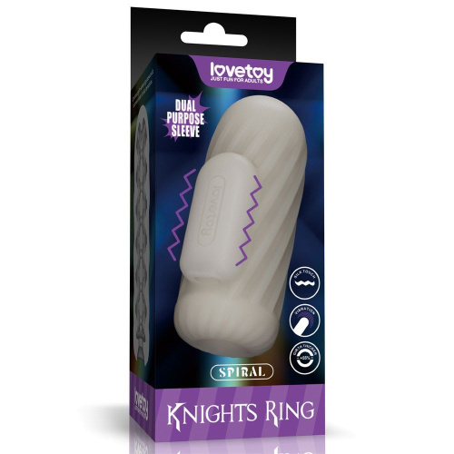 Мастурбатор LoveToy Knights Ring Vibrating Dual Purpose Sleeve-Spiral