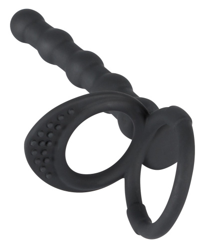 Black Velvets Cock & Ball Ring - Анальная насадка, 19 см (черная)