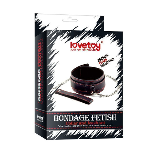 Ошейник с поводком Bondage Fetish Collar And Leash Set
