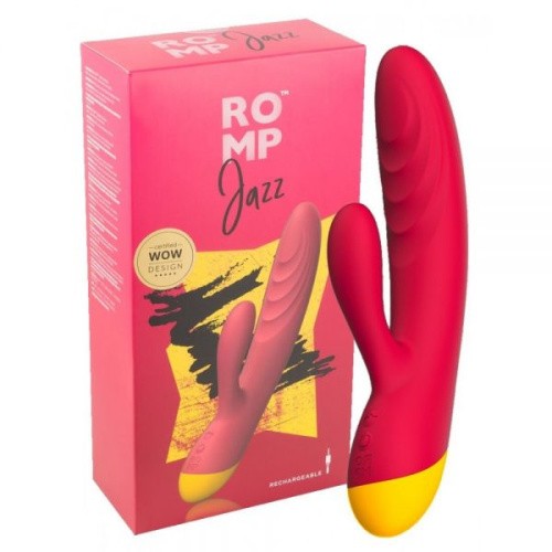 Romp Jazz - яркий вибратор-кролик, 21х3.5 см (розовый)