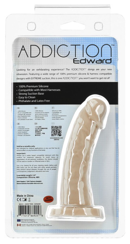 Addiction Edward 6” Curved Dong - Изогнутый силиконовый фаллоимитатор, 14.6х3.5 см