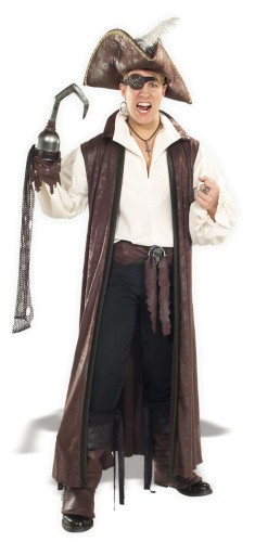 Rubies Long Pirate Coat Burgundy - Плащ мужской, O/S
