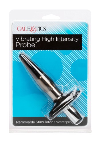 CalExotic High Intensity Probe - Анальная пробка с вибрацией, 9,5х2,5 см (серый)