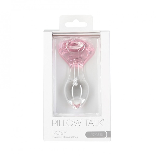Pillow Talk - Rosy - Luxurious Glass Anal Plug - Стеклянная анальная пробка, 9.9х3.3 см
