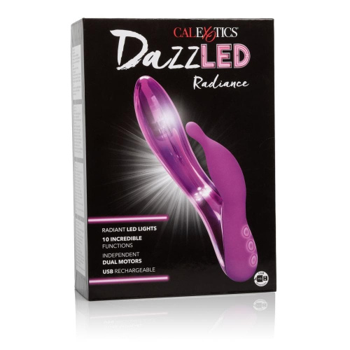 CalExotics DazzLED Brilliance - вибратор кролик с led подсветкой, 12.8х3.3см (розовый)