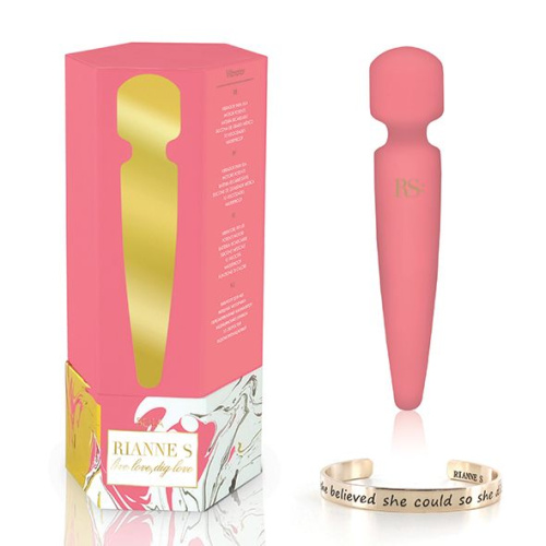 Rianne S Bella Mini Wand Coral вибромассажер 10 режимов, 19х4 см (розовый)