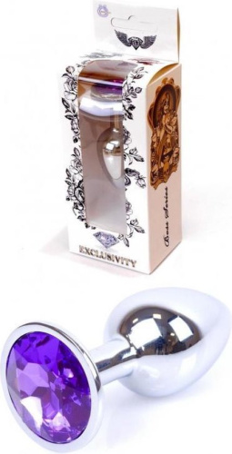 Boss - Jewellery Silver Plug - Анальная пробка, 7х2.7 см (фиолетовый)