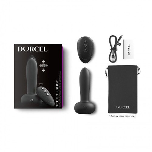 Dorcel Deep Thrust - Анальная пробка с пульсацией, 14.6х3.4 см (чёрный)