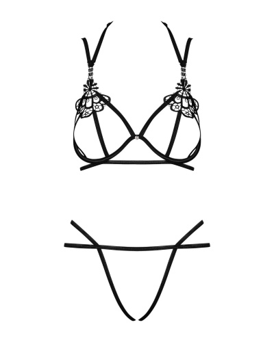 Obsessive Badossa 2-pcs set - Комплект открытого белья, S/M (чёрный)