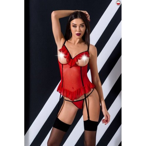 Passion Cherry Corset - Корсет с открытой грудью, XXL/3XL (красный)
